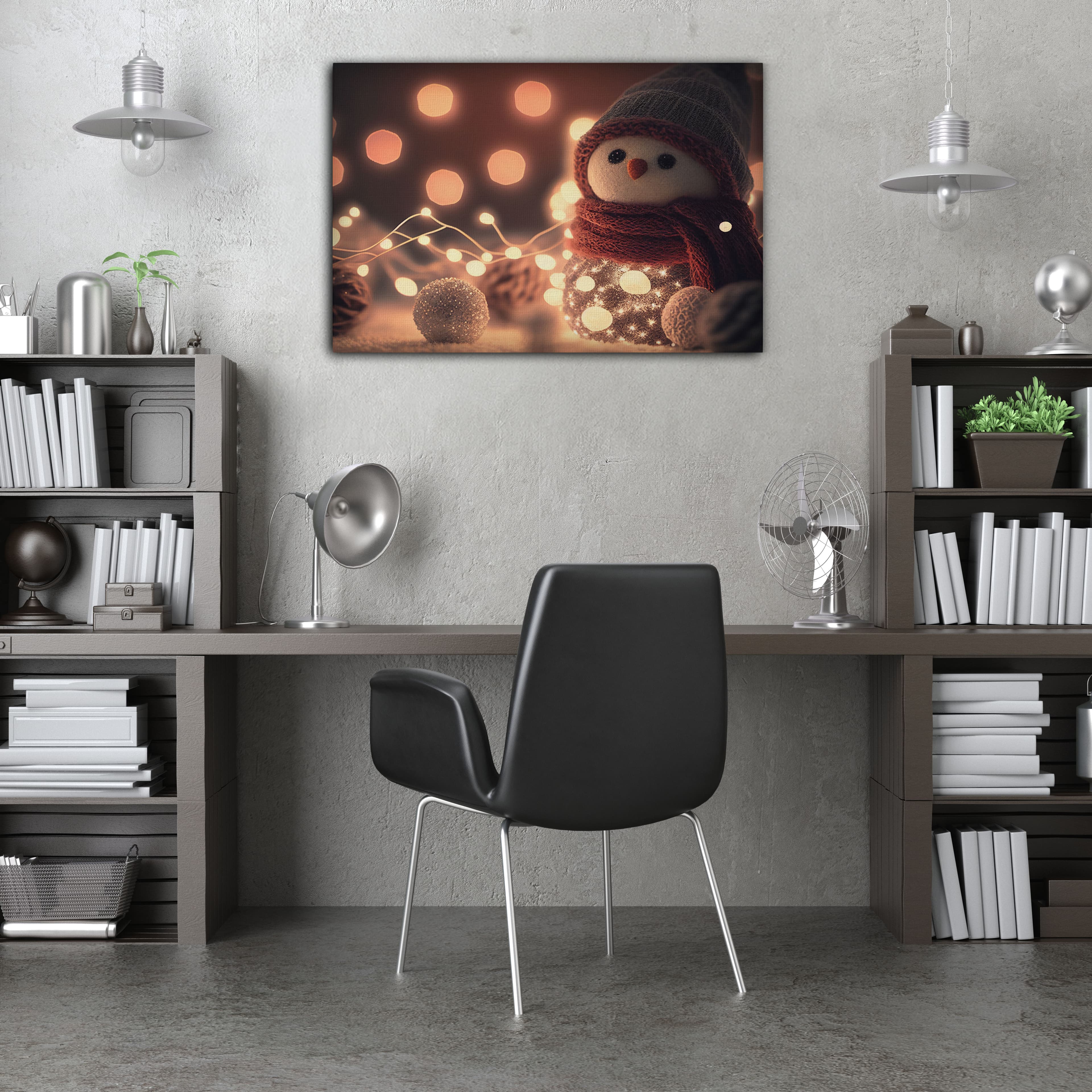 Işıklı Kardanadam Kanvas Tablo